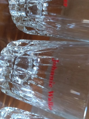 Johnnie Walker promotional crystal glasses, set of 3