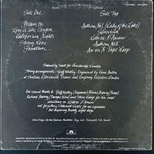 Sweet LP Level Headed used, UK glam rock Greek press