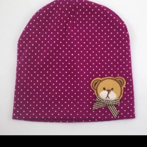 Cotton baby beanie hats with graphic prints