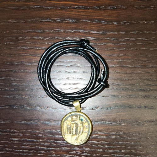 Ancient Greek handmade necklace with Kos coin face new