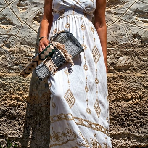 Φόρεμα μάξι cotton άσπρο μέγεθος M-L καινούργιο