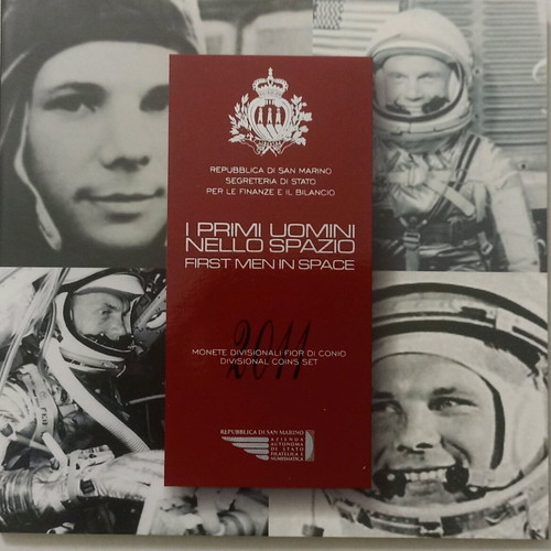 San Marino 2011 coin set and silver commemorative First Men in Space new