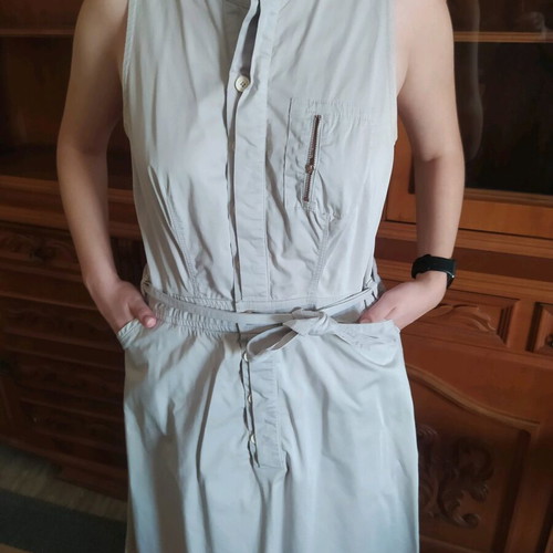 Sarah Lawrence dress used, summer gabardine gray, size XXL