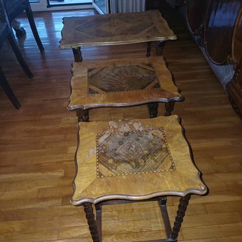 Furniture set used with dining table, six chairs, buffet, and accessories
