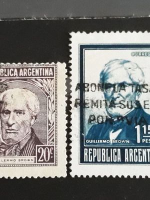 Σφραγίδες Argentina 1959 & 1972 Admiral Guillermo William Brown σαν καινούργιες (2)