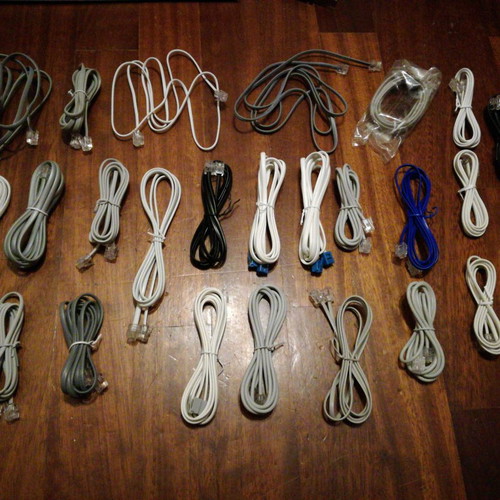 Telephone cables new, pack of 25 pieces