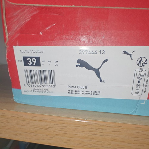 Puma Club II sneakers new, white and pink, size 39