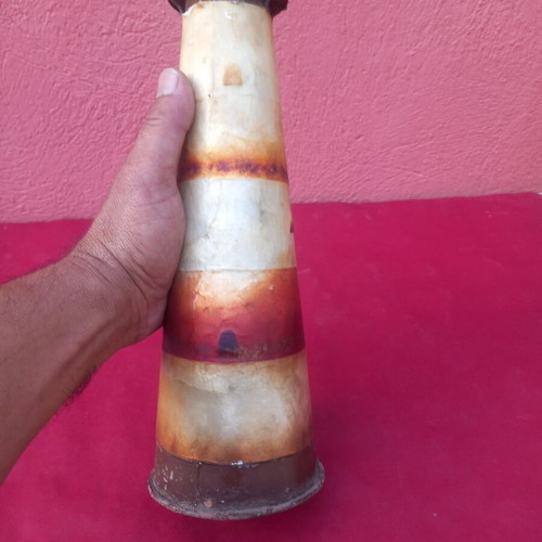 Handmade metal lighthouse, 40 cm height