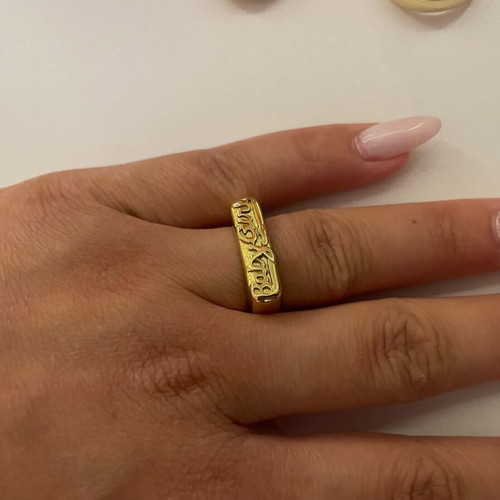 Gold-plated stainless steel ring size 7 new