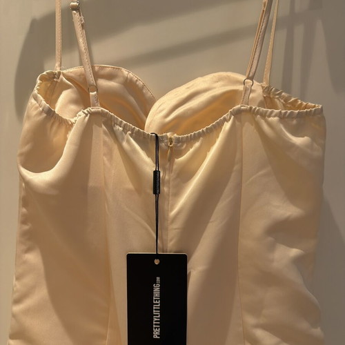 Pretty Little Thing pencil dress new, size S, cream champagne