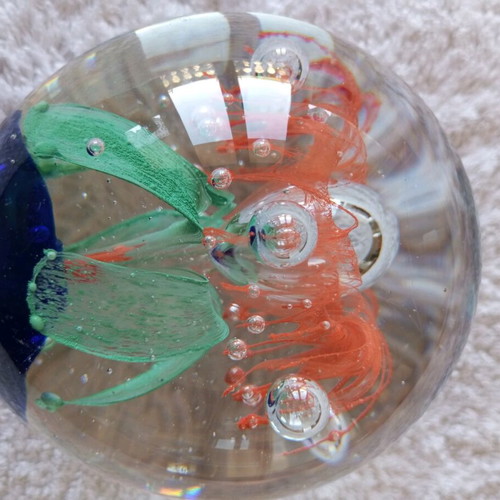 Murano ball new, glass, large 10×10 cm