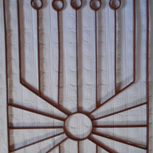 Handmade iron composition for wooden exterior door used 0.60x1.08 m
