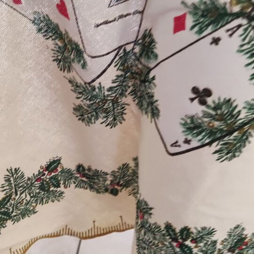 Tablecloth with 4 napkins used, Christmas set