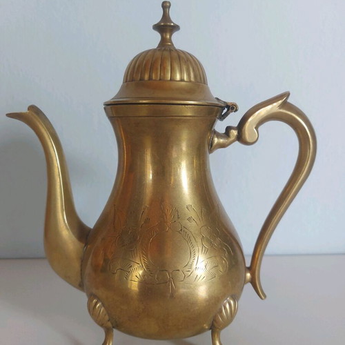 Vintage brass pitcher decorative used