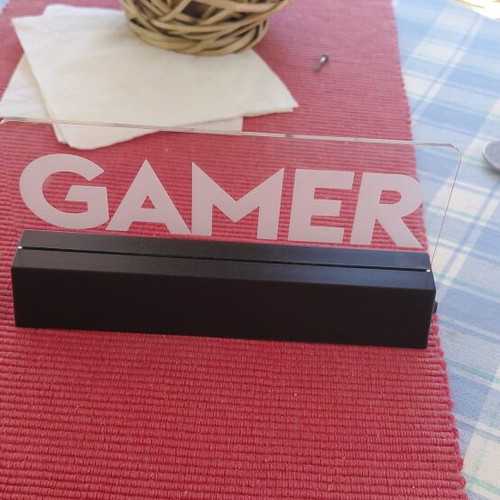 Gamer LED lamp like new with green lighting