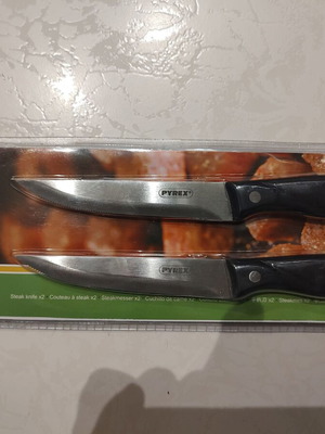 Μαχαίρια κοπής κρέατος Pyrex καινούργια, σετ 2, μέγεθος 12 cm