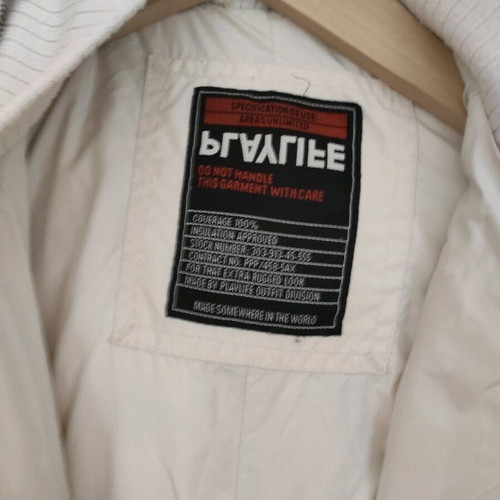 Playlife jacket used, down-filled cream color, size L