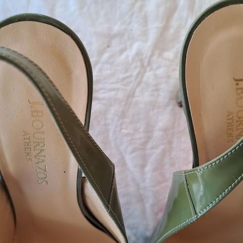 J.Bournazos Women's Platform Sandals Size 36 Green like new
