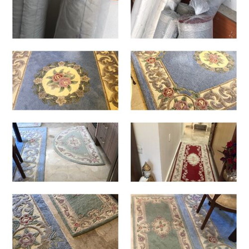 Rugs like new, set of 6 pieces, bordeaux and runners