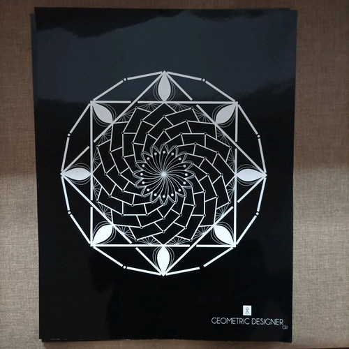 Poster with geometric designs set of 3 like new, illustrated paper