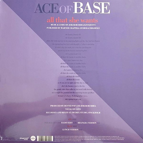 Ace Of Base All That She Wants Picture Disc new, limited edition