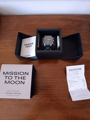 Swatch Mission To The Moon χρονογράφος ρολόι σαν καινούργιο, unisex