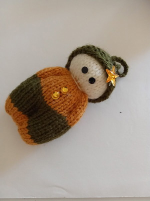 Knitted doll handmade unique