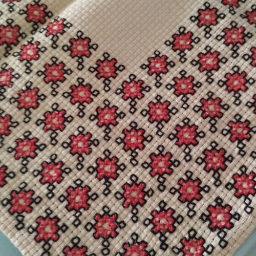 Handmade embroidered table runner 66x40 cm, new, cross-stitch