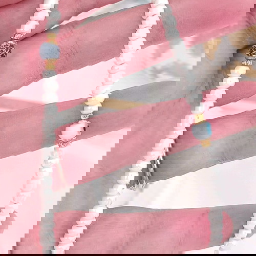 Καλοκαιρινό γυναικείο λευκό κολιέ με ματάκι, μπλε αχάτη και επίχρυσο charm κοχύλι