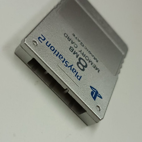 PlayStation 2 (PS2) memory card silver like new