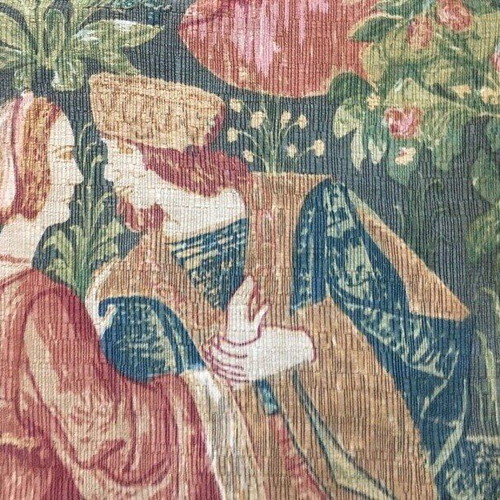 French tapestry used, large medieval-style replica