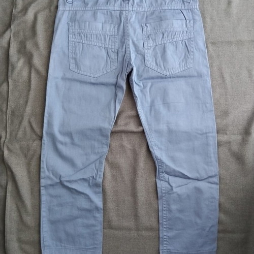 Blue fabric pants for 6-year-old boy, adjustable waist
