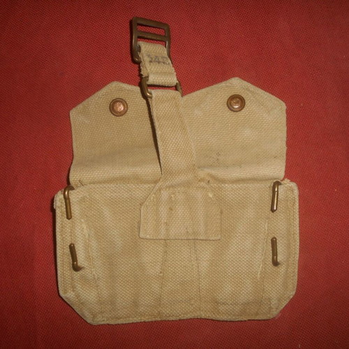 English Canvas Pouches for Lee-Enfield Cartridges used, set of 2, 1942 WWII