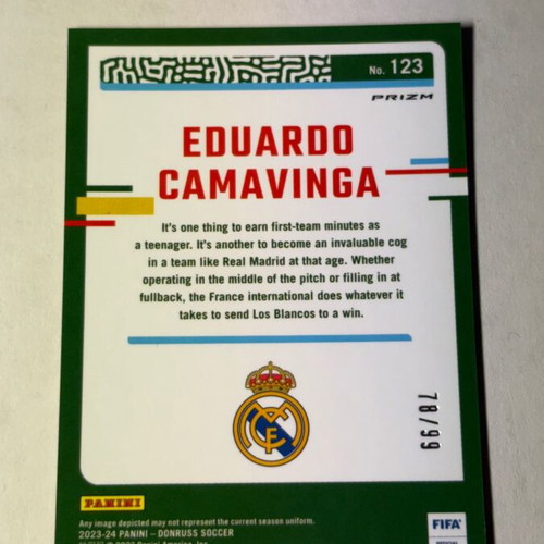 Eduardo Camavinga 2023-24 Panini Donruss Optic Blue card like new