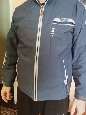 Men's jacket with fleece used, size L, blue