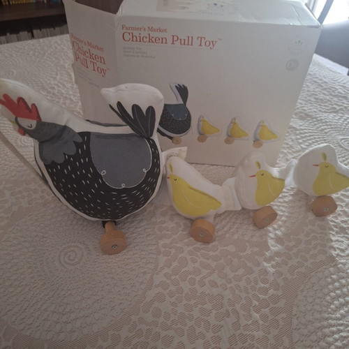 Manhattan Toy Farmer's Market Chicken Pull Toy used