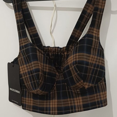 Nazezhda bustier top new, black and brown, size L