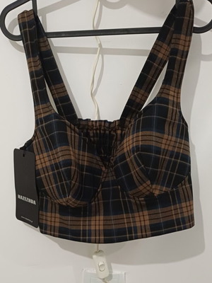 Nazezhda bustier top new, black and brown, size L