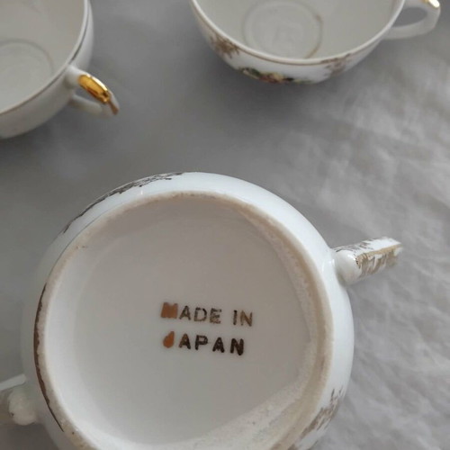 Japanese porcelain tea set with lithophane, new
