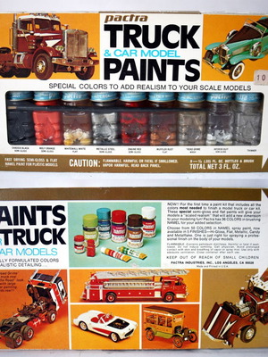 Vintage 60's Pactra Truck & Car Model Paints Color Kit 2410 USA new