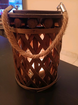 Wooden lantern for tealight used