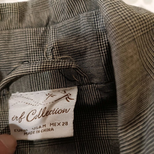 Checked gray trench coat used, size M