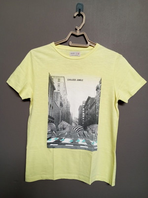 Zara Boys κίτρινο T-shirt 11-12 ετών, 152 cm, στάμπα Civilized Jungle