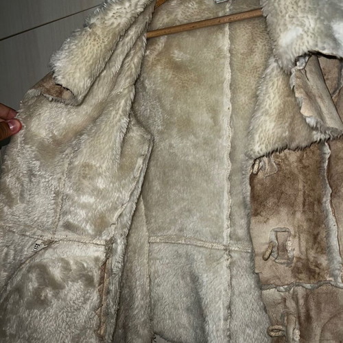 Fur jacket women's like new, beige, size S
