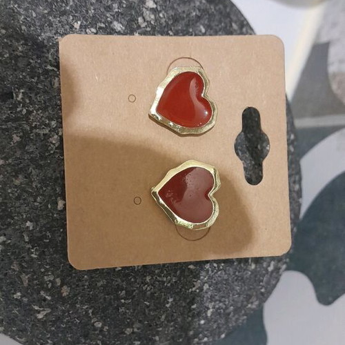 Steel earrings new, red and gold-colored