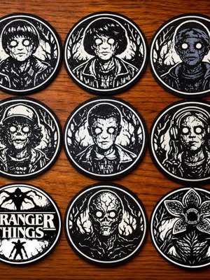 Stranger Things coasters new, 3D printed with durable PLA+