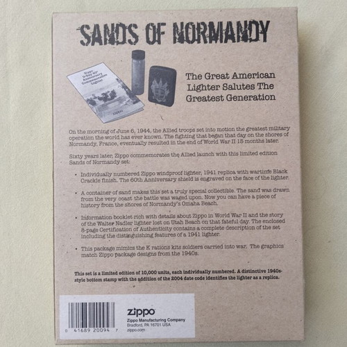 Zippo D-Day 60th Anniversary Collectible Set like new