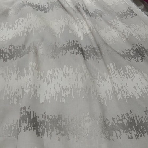 Curtain in grey viscose fabric, wave style