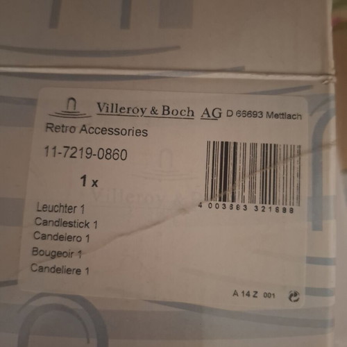 Villeroy & Boch Retro Accessories crystal candlesticks set of 2, new