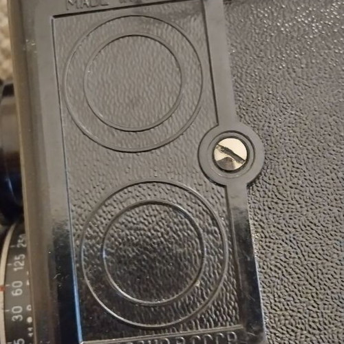 Lubitel 2 camera used with leather case